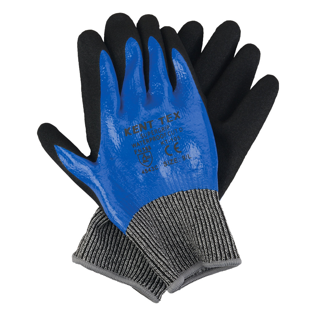 Super Grip Waterproof & Cut Resistant Nitrile Gloves Size 9