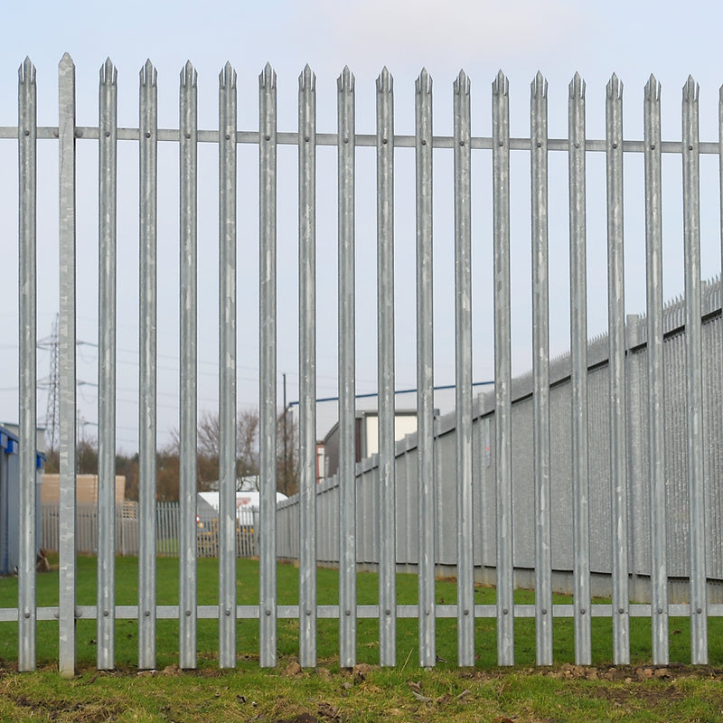 Steel Palisade Fencing Post 100x55mm Galvanised For 2.4m High Pales