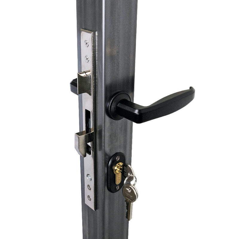 Gate Lock Frame Kit 50mm Profiled Box Section Lock Handles & Cylinder