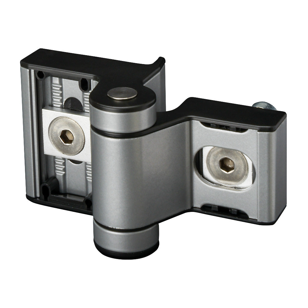 Locinox Puma Compact 2 Way Adjustment 180Deg Surface Mounted Hinge Silver