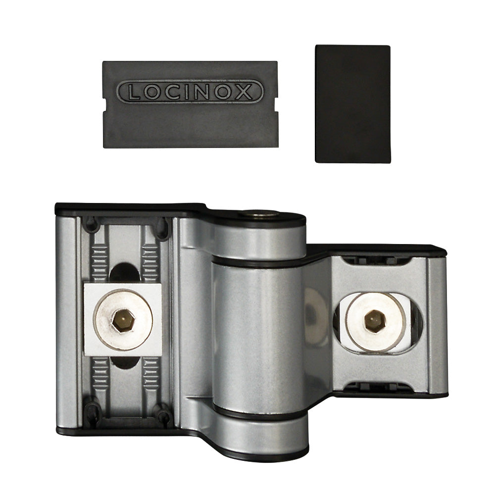 Locinox Puma Compact 2 Way Adjustment 180Deg Surface Mounted Hinge Silver