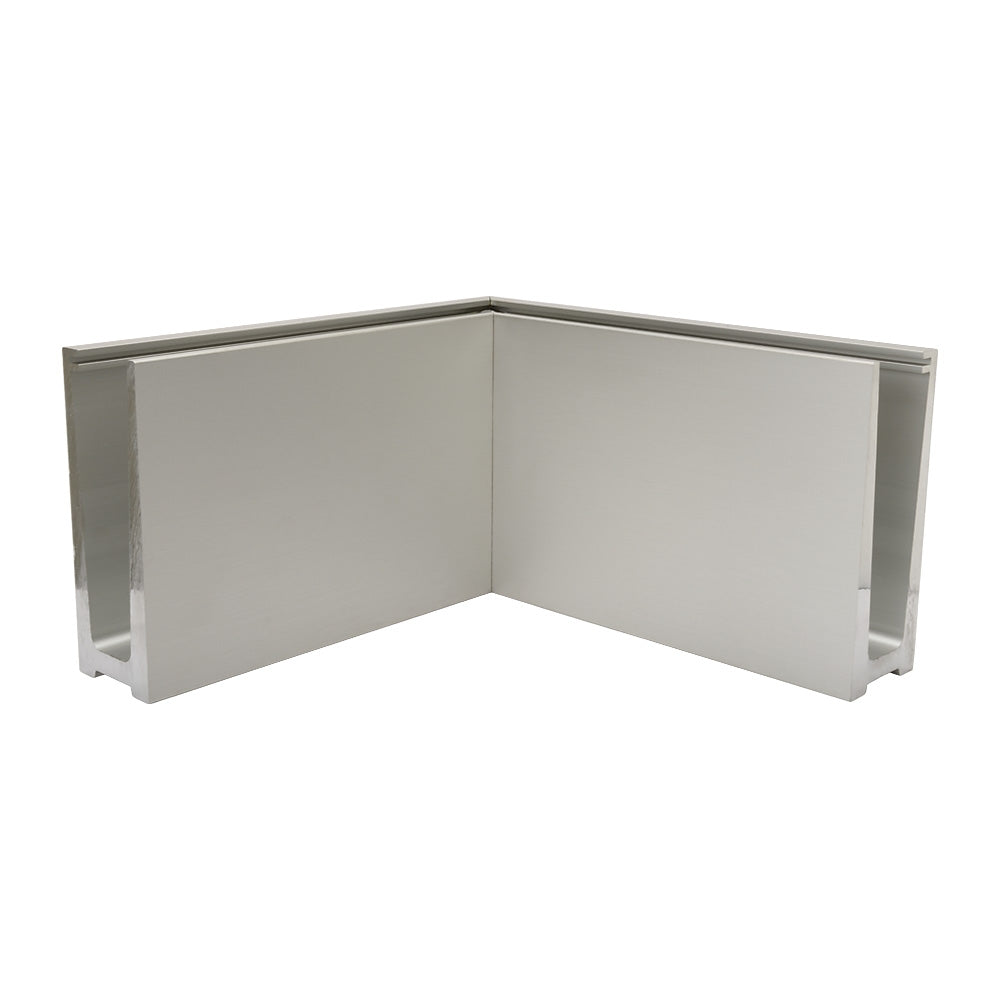 Aluminium Channel Corner Piece Base Fix Anodised Effect 195 x 195mm