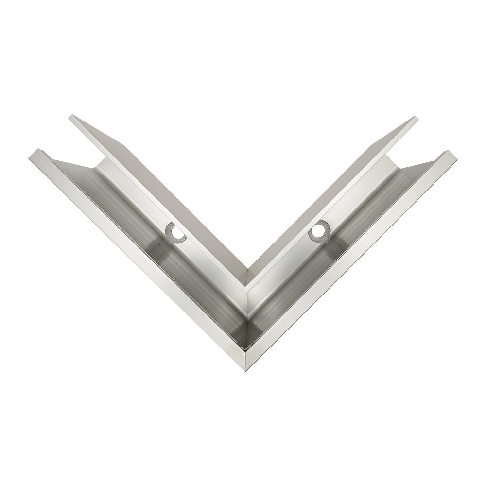 Aluminium Channel Corner Piece Base Fix Anodised Effect 195 x 195mm