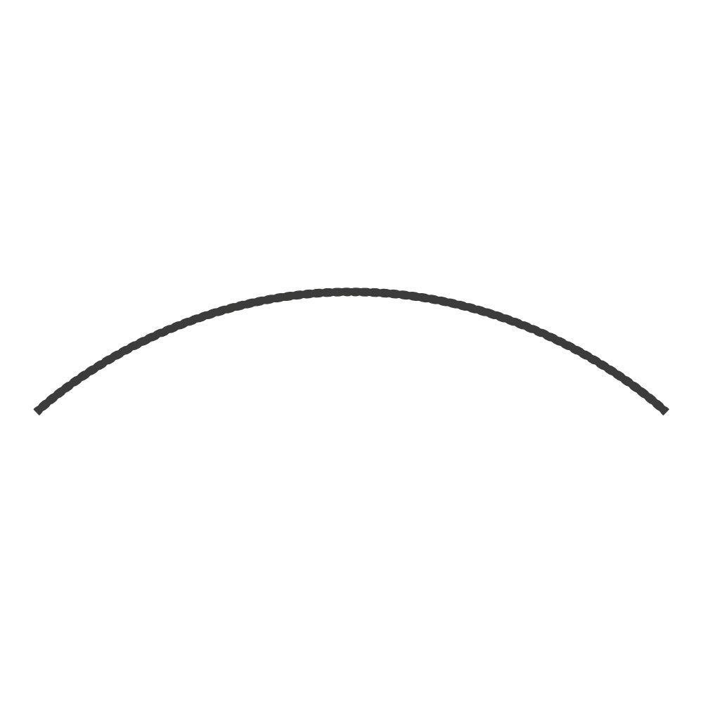 AR13030H 30 x 30mm Hammered Edge Box Section Arch 2500 x 500mm Rise