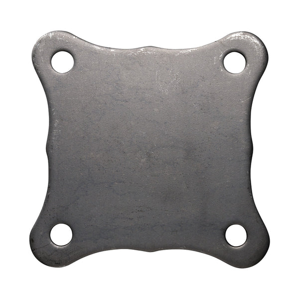 BP22H Shaped Back Plate 125 x 125 x 6mm Thick With Holes