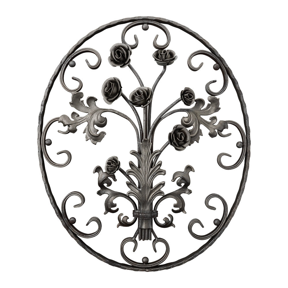 FF20 Ornate Panel 650 x 540mm 20x8mm Hammered Edge Bar