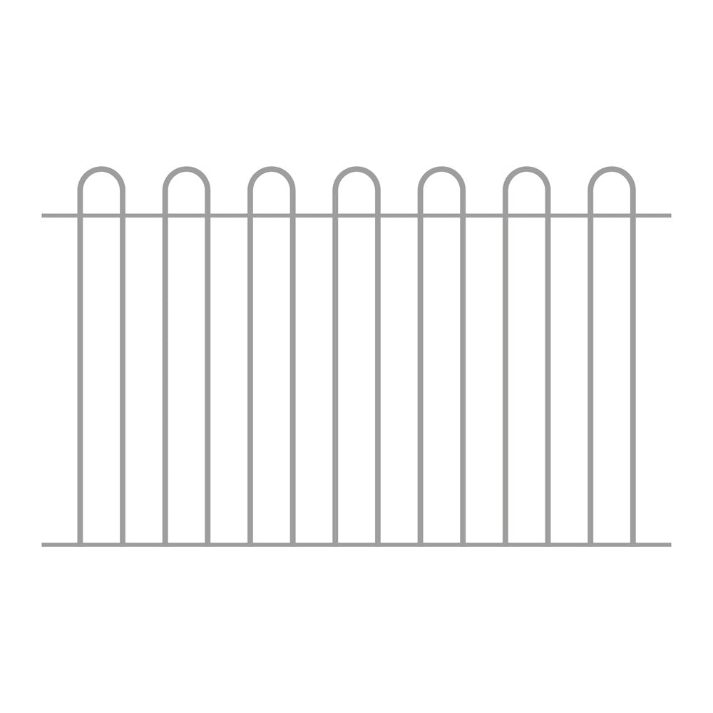 12mm Round Bar Hoop Top Fence Panel Galvanised 1656 x 1000mm High
