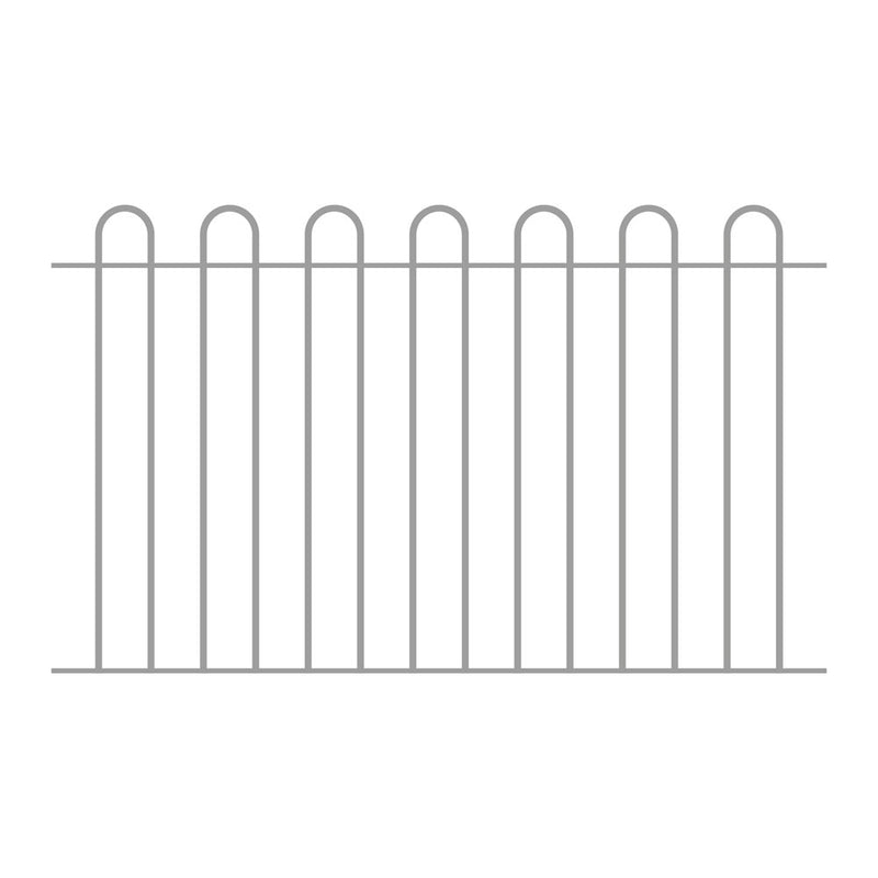 12mm Round Bar Hoop Top Fence Panel Galvanised 1656 x 1000mm High