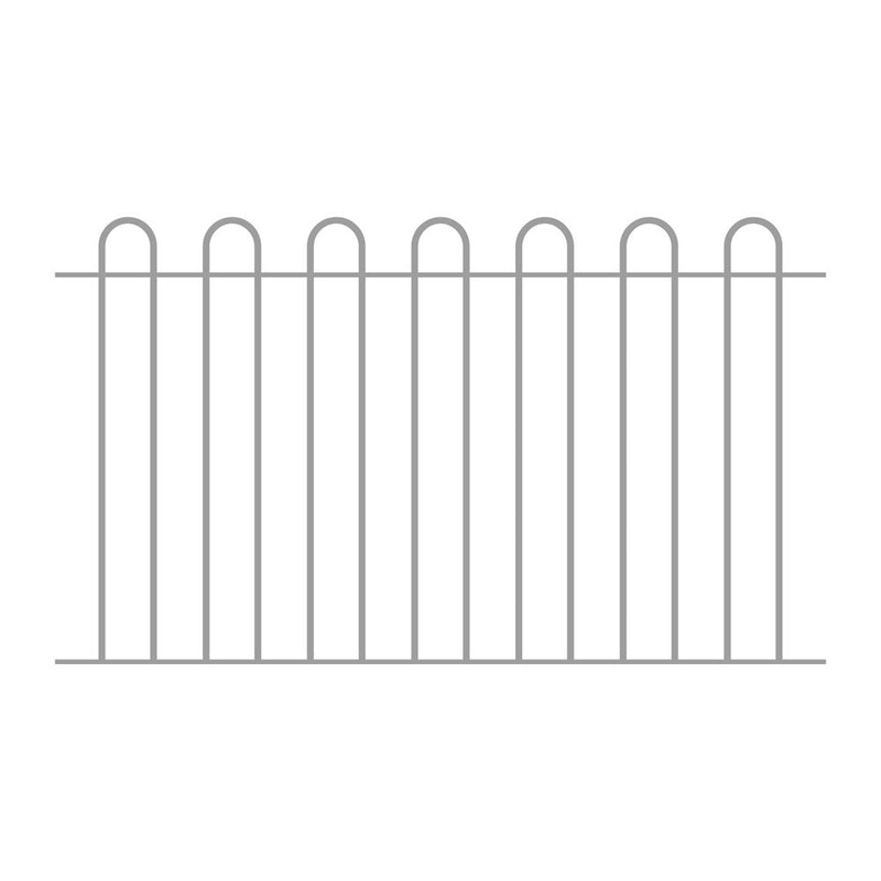 16mm Round Bar Hoop Top Fence Panel Galvanised 1724 x 1000mm High