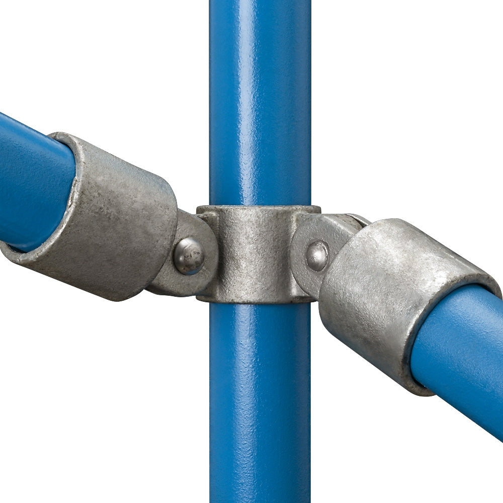 168C 90° Corner Double Swivel Connector Key Clamp To Suit 42.4mm Tube