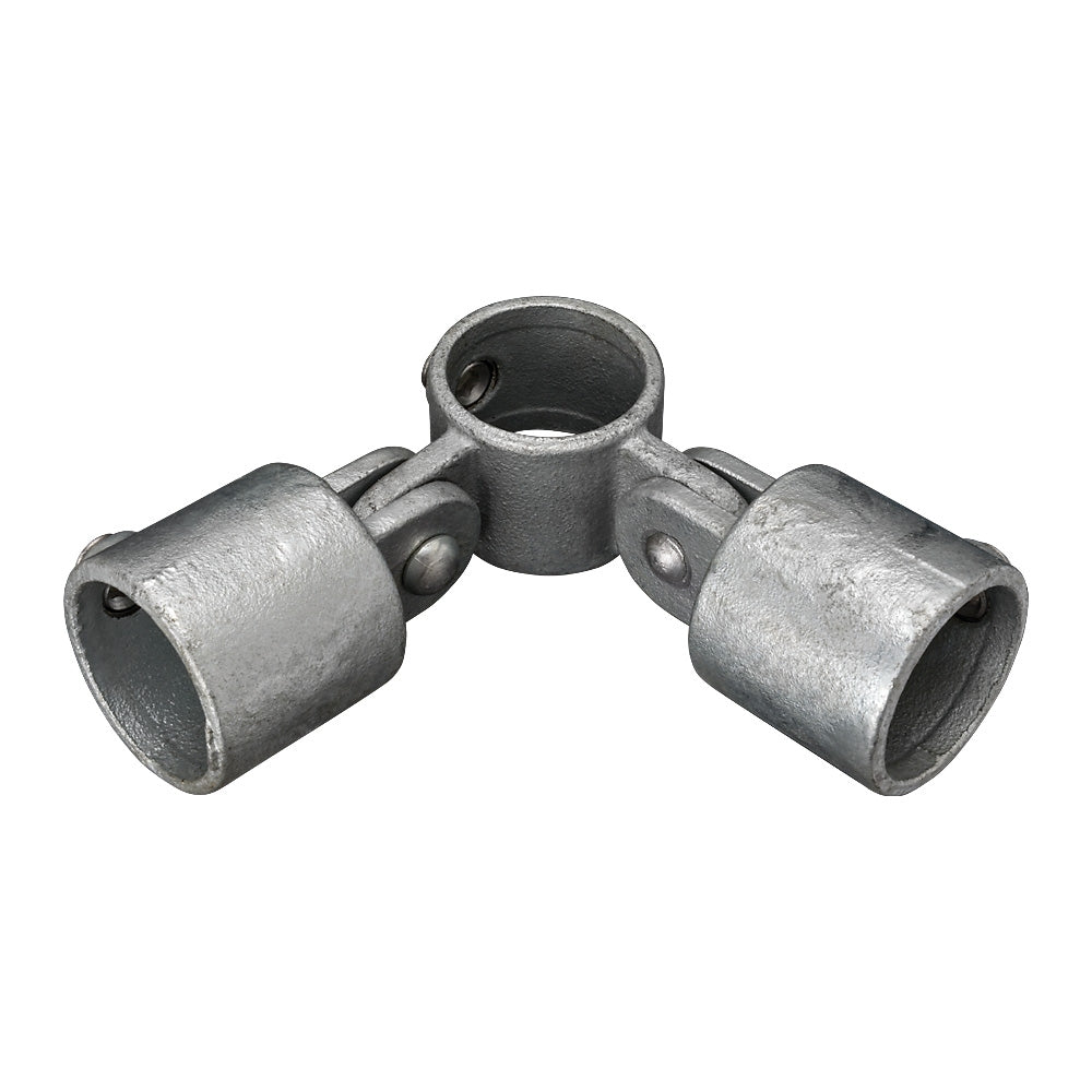 168C 90° Corner Double Swivel Connector Key Clamp To Suit 42.4mm Tube