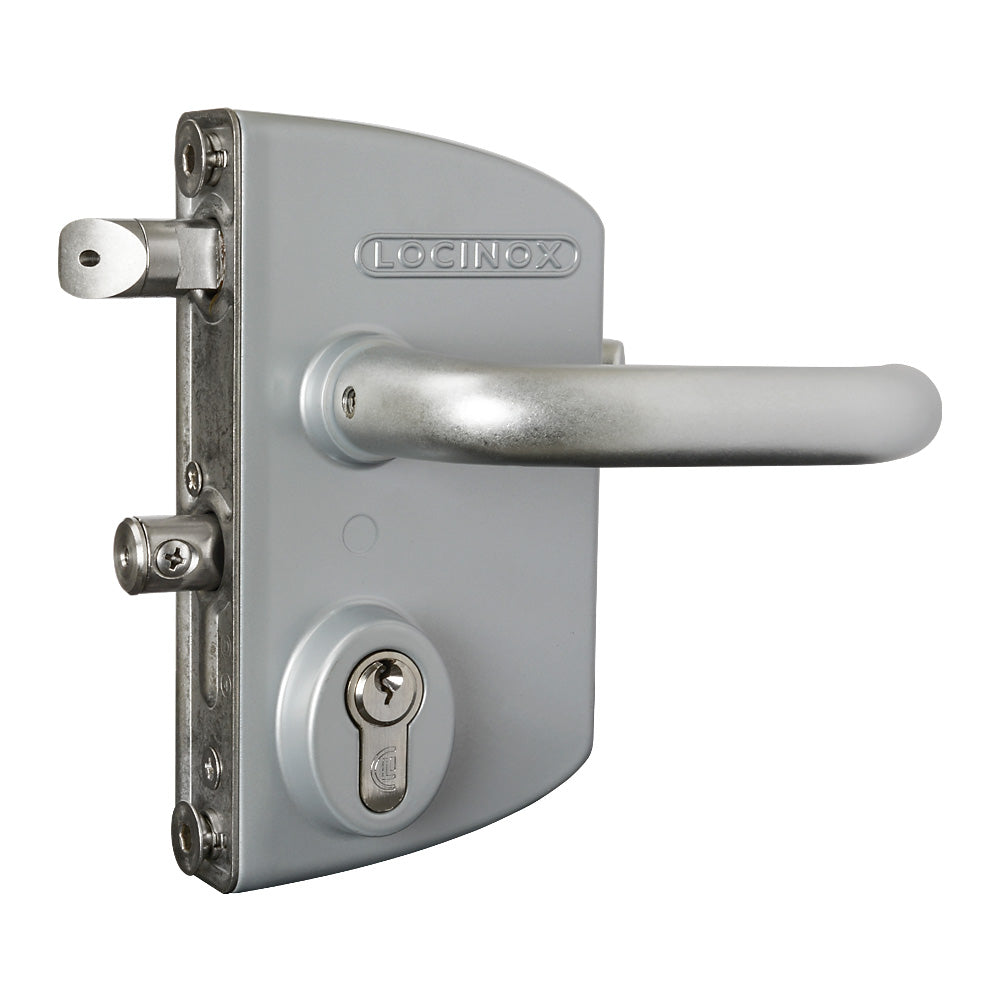 Locinox LAKQ U2 Industrial Gate Lock To Suit 10 - 30mm Flat Profile Silver Aluminium Handles