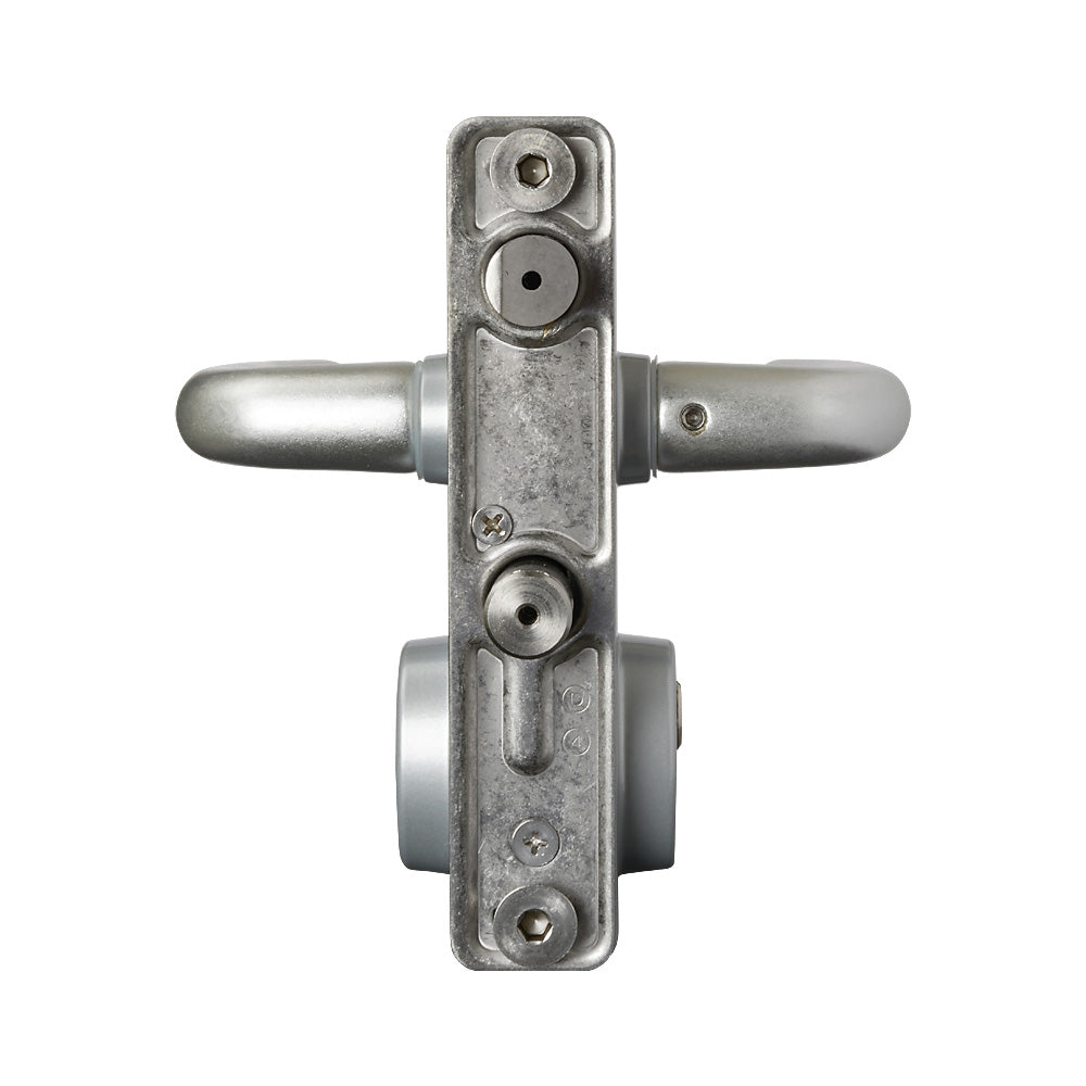 Locinox LAKQ U2 Industrial Gate Lock To Suit 10 - 30mm Flat Profile Silver Aluminium Handles