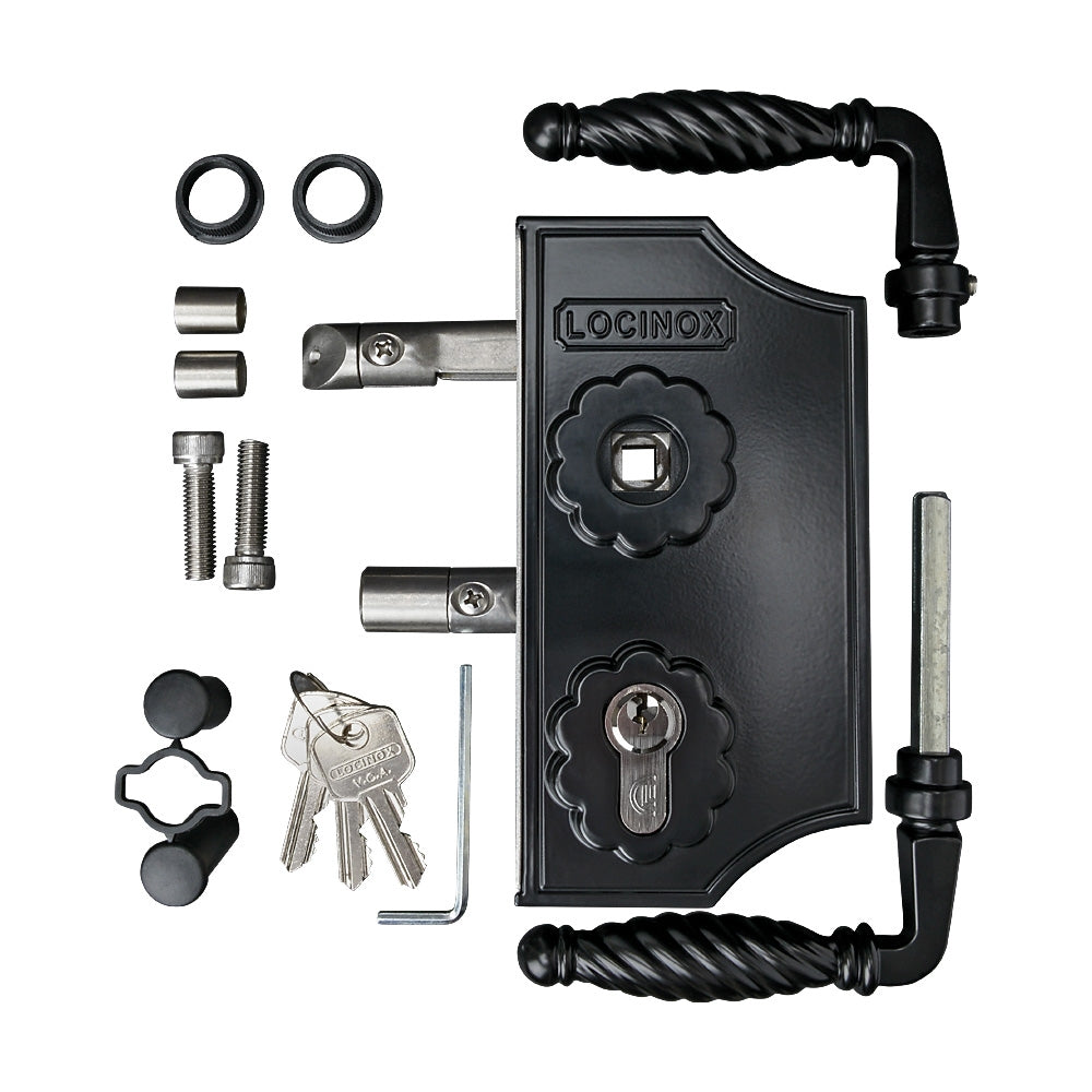 Locinox LAKY F2L Small Ornamental Gate Lock To Suit 30 - 40mm Box Section