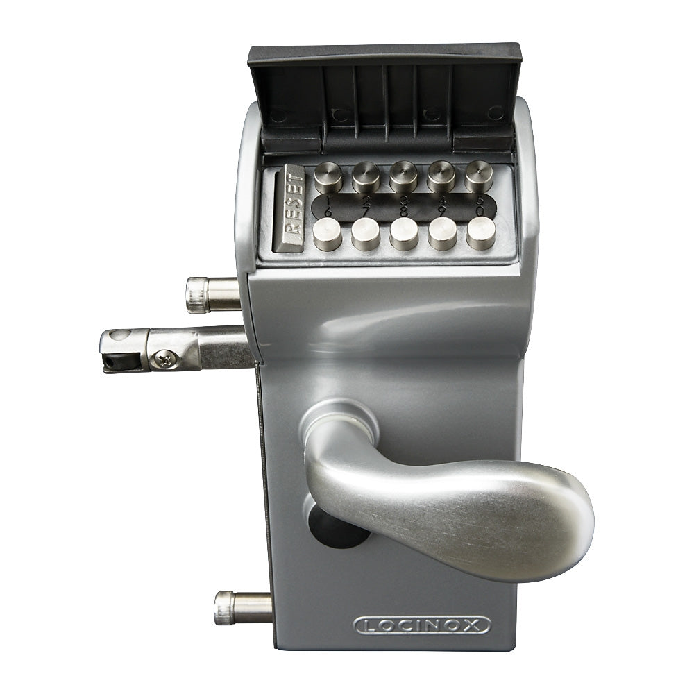 Locinox LFKQ Vinci 1 Sided Mechanical Code Lock Silver To Suit 30 - 50mm Box Section