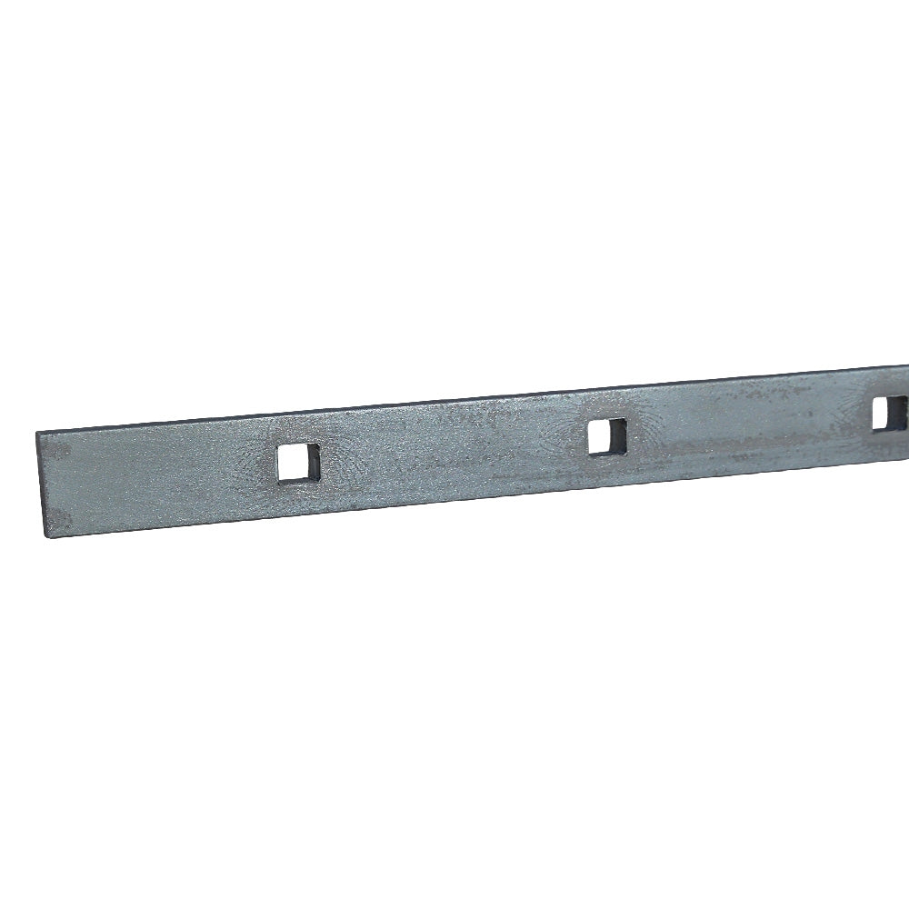 2m 40x8mm Mild Steel Punched Bar 12mm Clear Square Hole