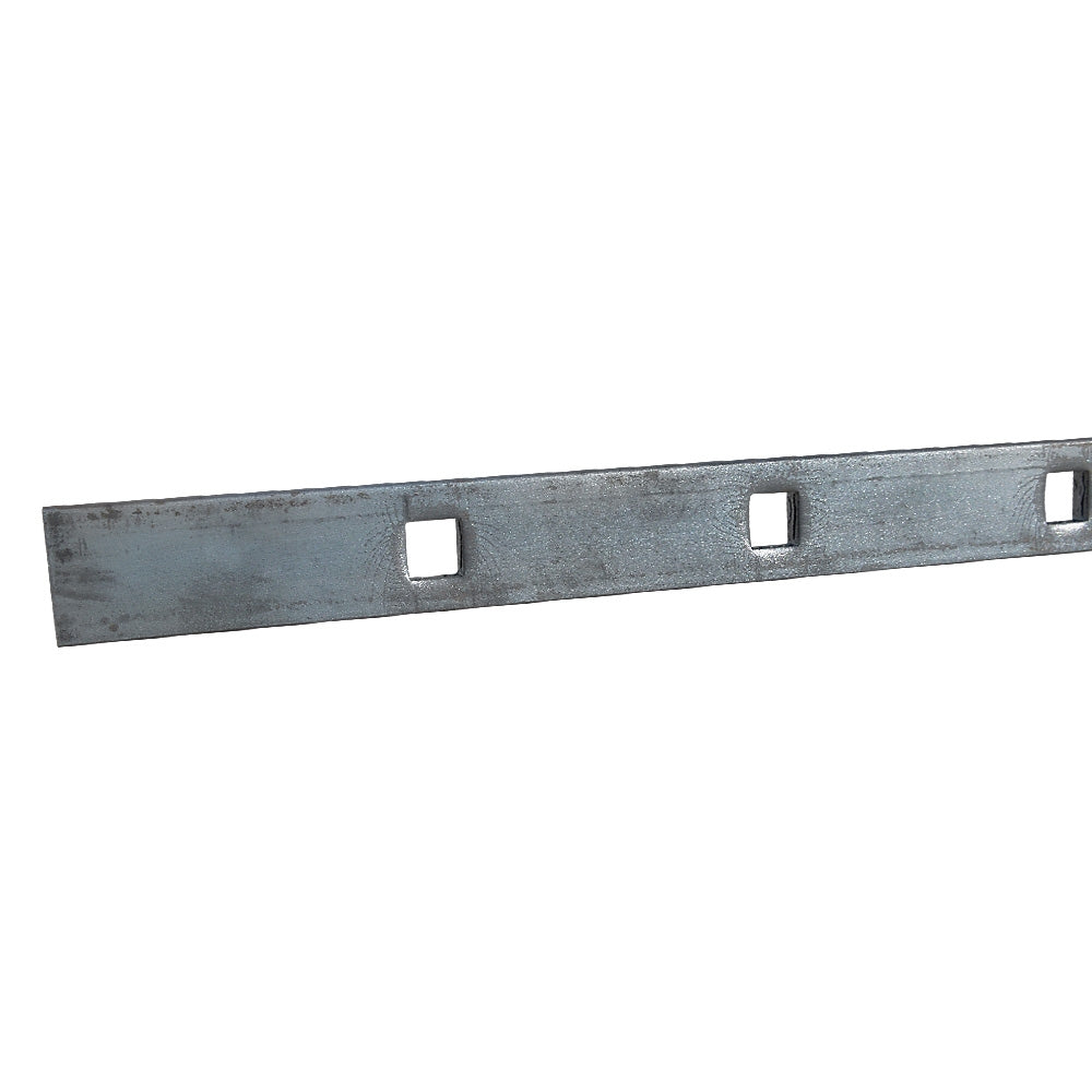2m 40x8mm Mild Steel Punched Bar 16mm Clear Square Hole
