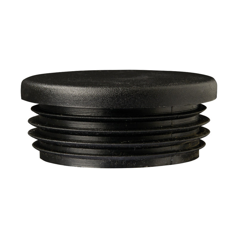 Black Plastic Cap For 48mm Tube To Suit 1.5 - 2mm Wall