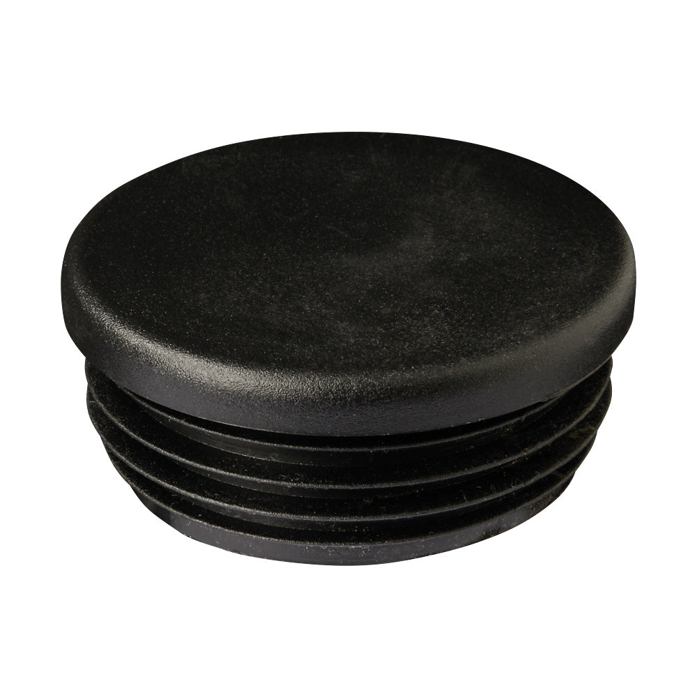 Black Plastic Cap For 48mm Tube To Suit 1.5 - 2mm Wall
