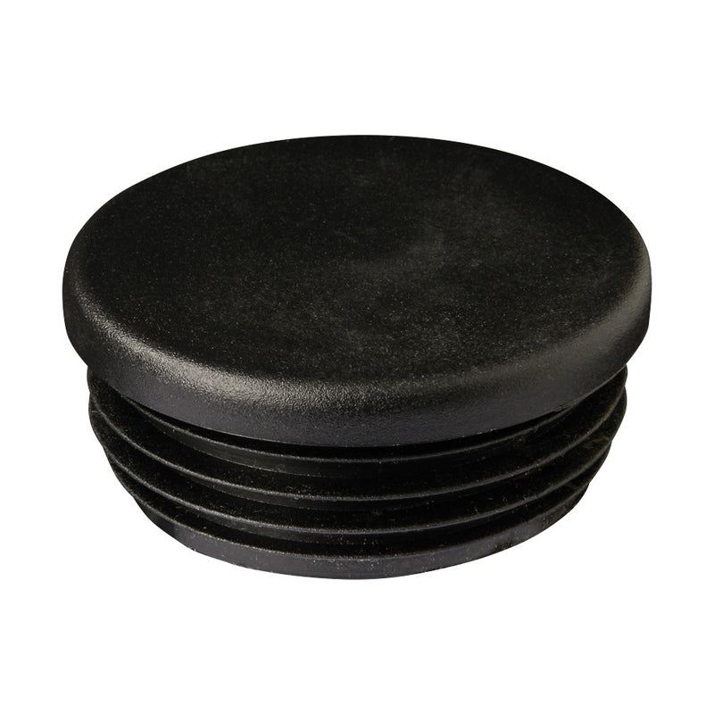Black Plastic Cap For 48mm Tube To Suit 1.5 - 2mm Wall