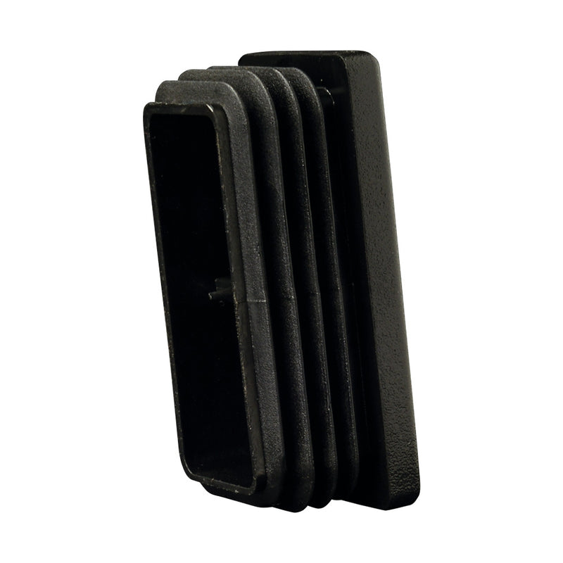 50 x 25mm Black Plastic Rectangular End Cap