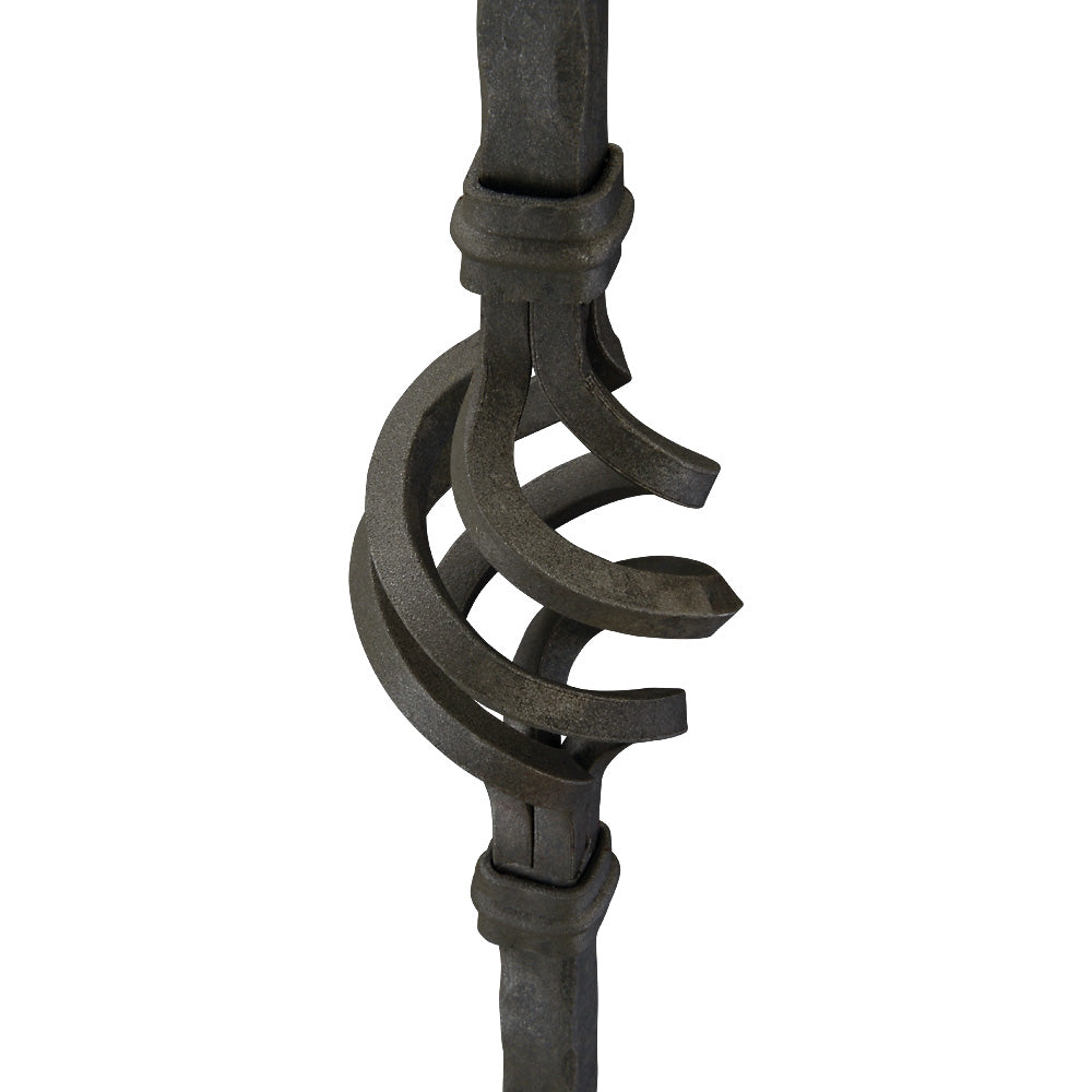 PK10 16mm Square Hammered Bar Picket Double Basket 1000mm