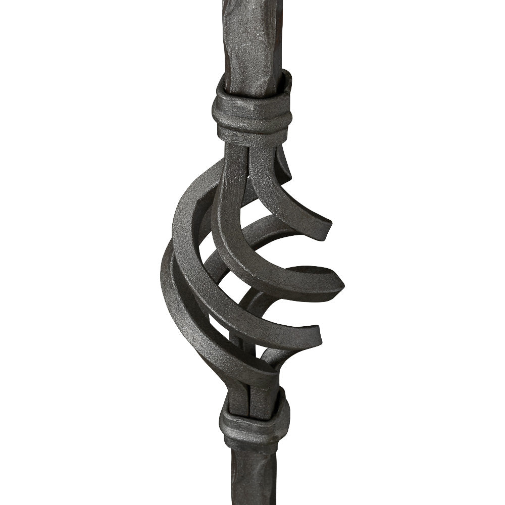 PK11 16mm Square Hammered Bar Picket Single Basket 1000mm