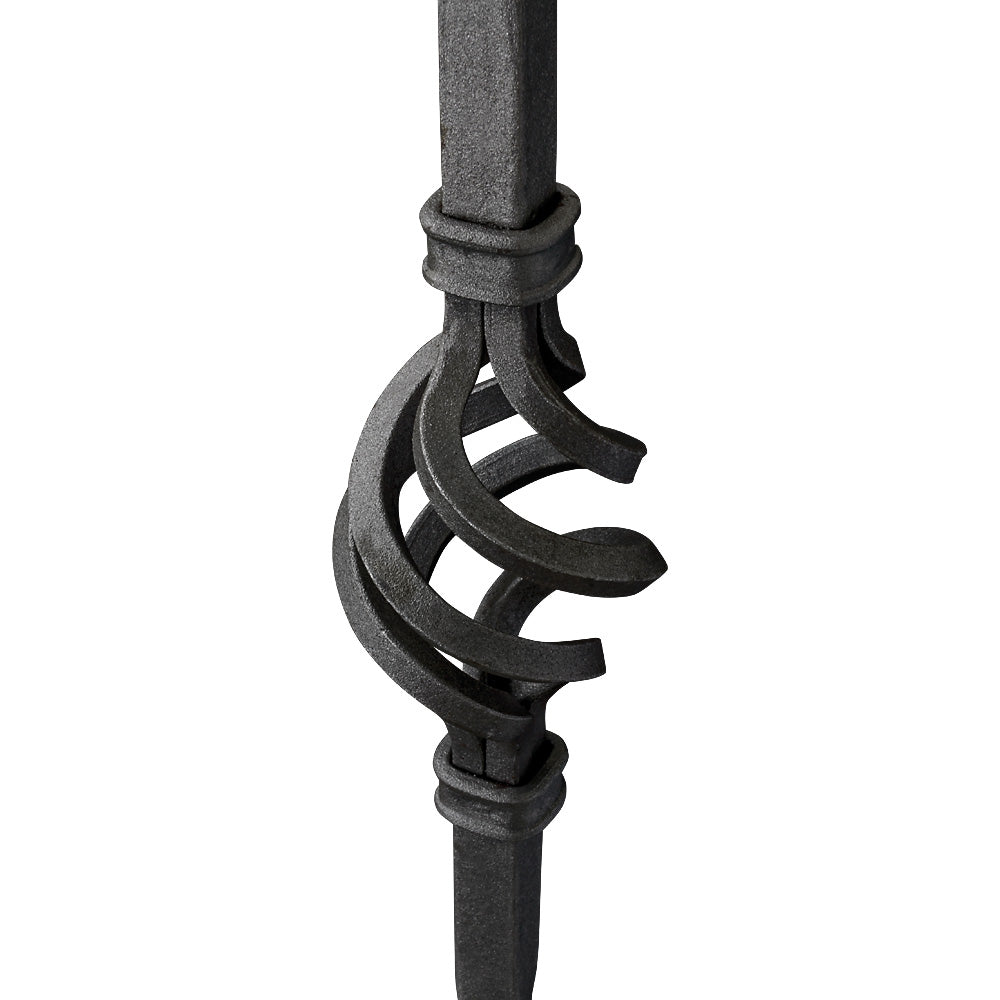 PK28A 16mm Square Bar Picket Double Basket With Twist 1000mm