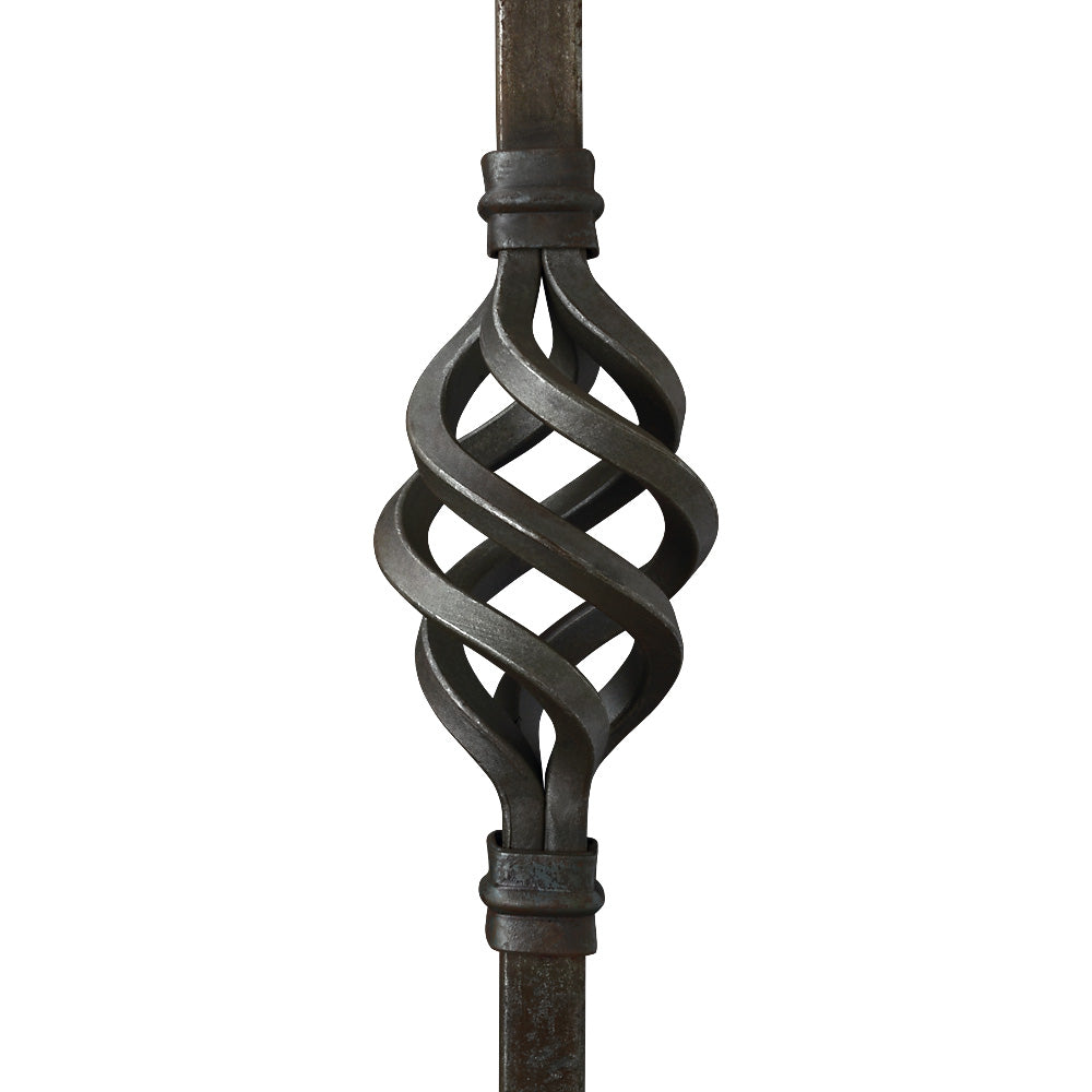 PK43 20mm Square Plain Bar Picket Single Basket 1000mm