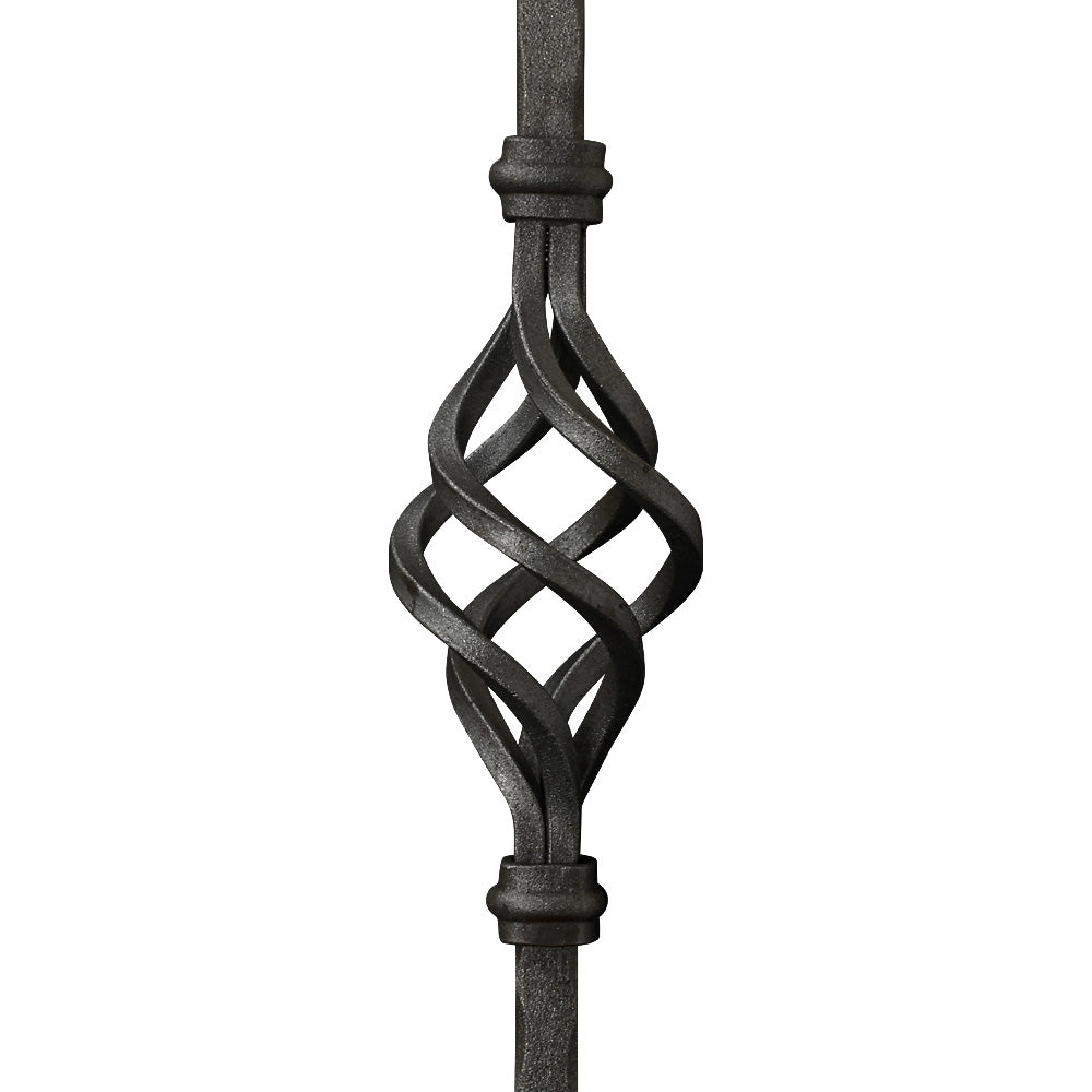 PK51 12mm Square Hammered Bar Picket Single Basket 500mm