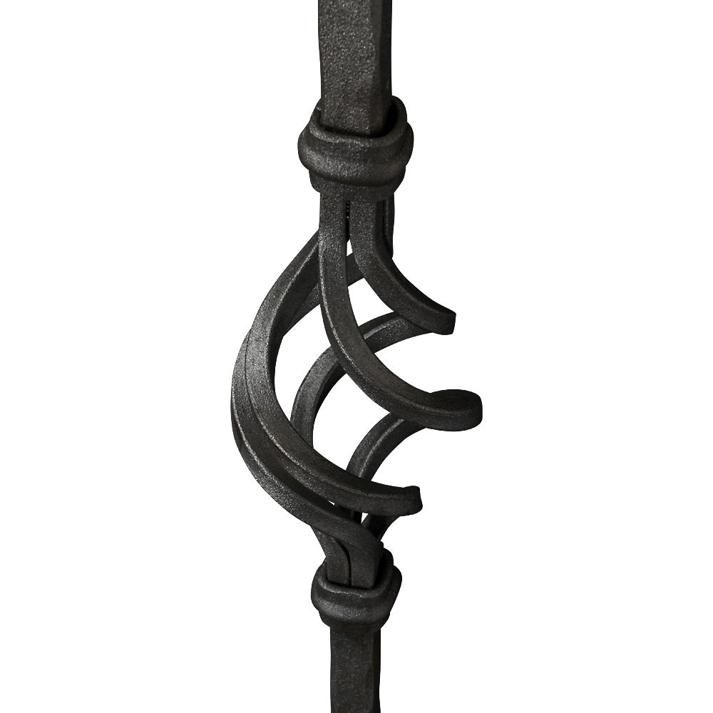 PK51 12mm Square Hammered Bar Picket Single Basket 500mm