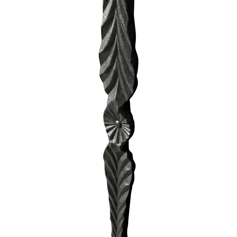 PK6 12mm Hammered Bar Single Fishtail Forged 1000mm