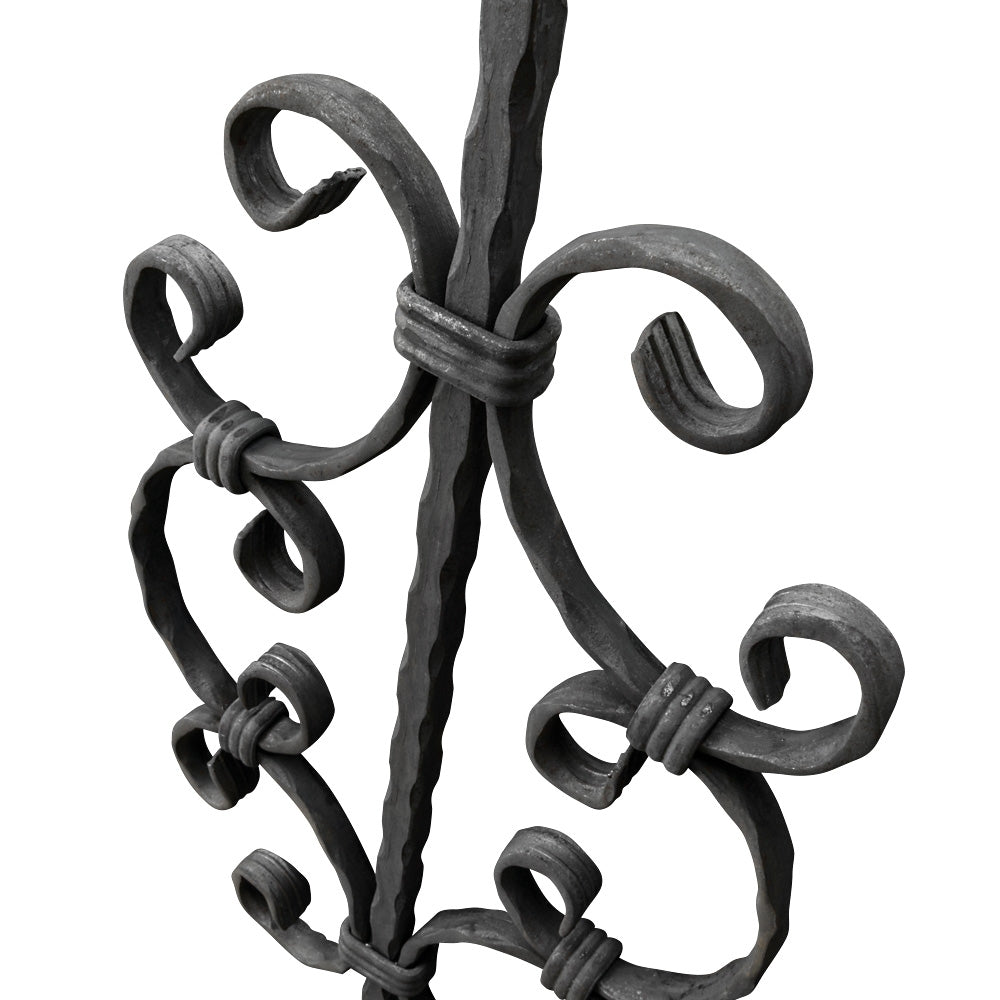 PL38 Scroll Panel 230 x 1000mm 12mm Square Hammered Bar