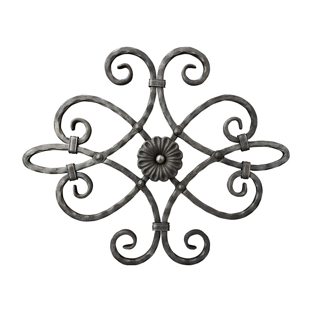 RZ1 Rosette 450 x 530mm 12mm Square Hammered Edge Bar