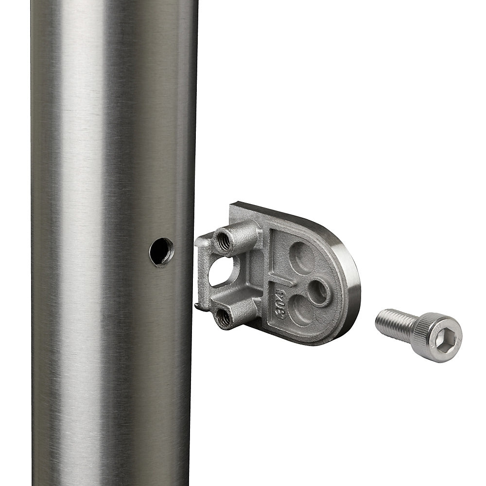 304 Stainless Steel D Type Glass Clamp 50 x 40 x 26mm To Suit 42.4mm Post