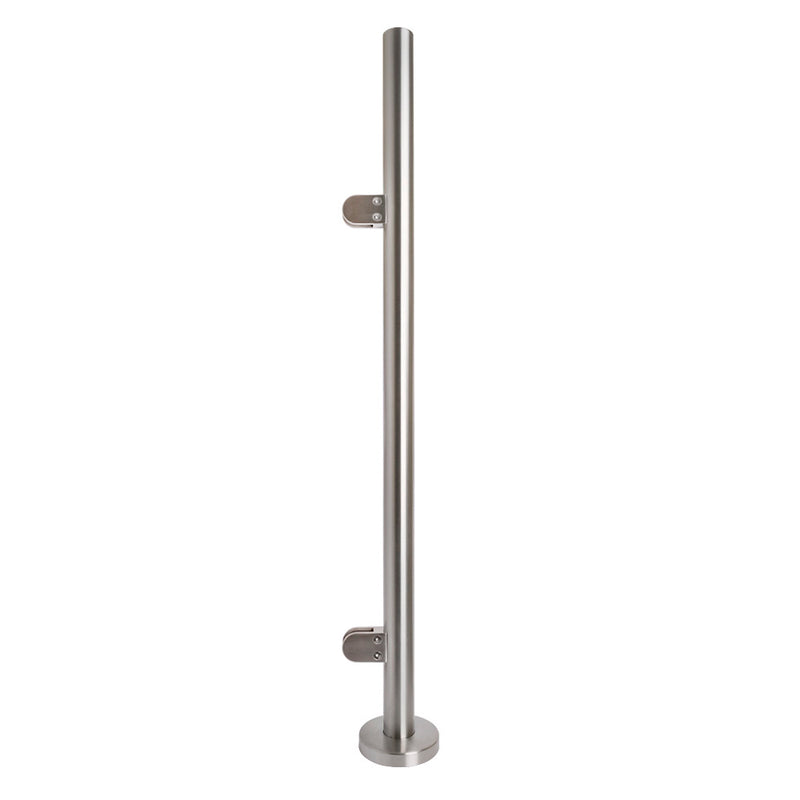 304 Stainless Steel Glass Balustrade End Post 42.4mm x 2.0mm With Post Cap