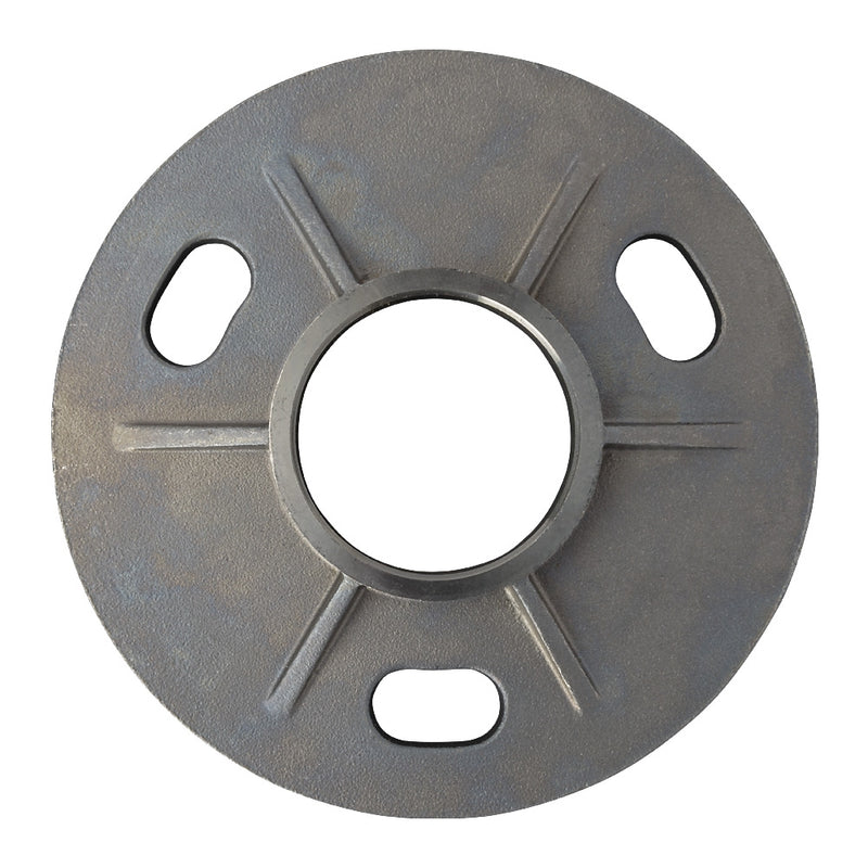 316 Post Base Plate 120mm Diameter To Suit 42.4mm Tube With Slotted Holes
