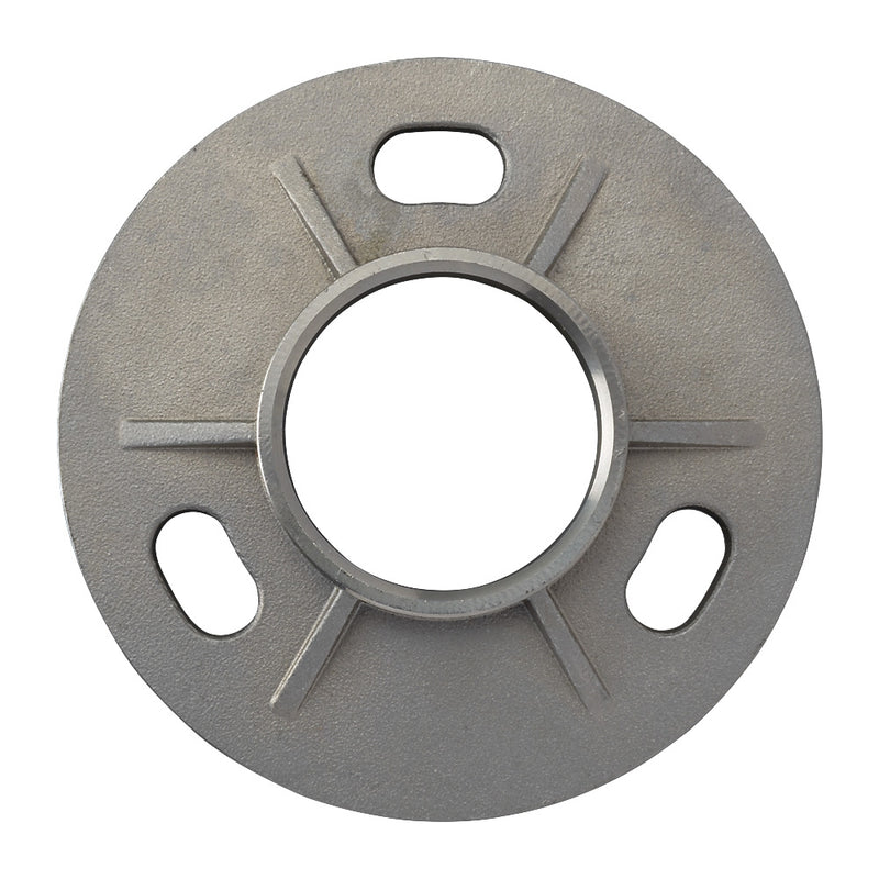 316 Post Base Plate 120mm Diameter To Suit 48.3mm Tube With Slotted Holes