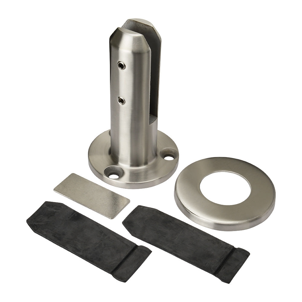 316 Stainless Steel Glass Spigot Round Base To Suit 8-15mm Glass