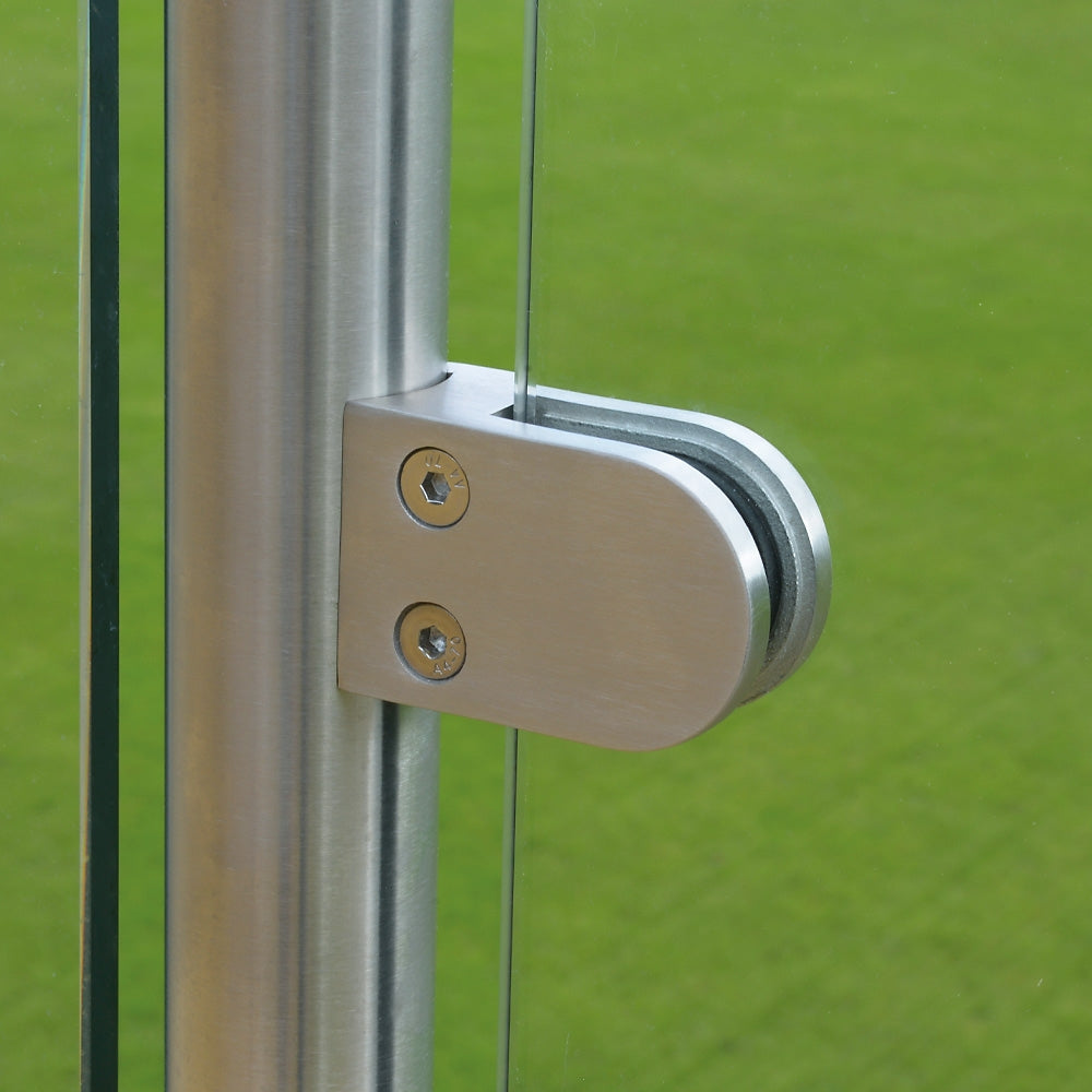 316 Stainless Steel D Type Glass Clamp 63 x 45 x 30mm To Suit 48.3mm Post