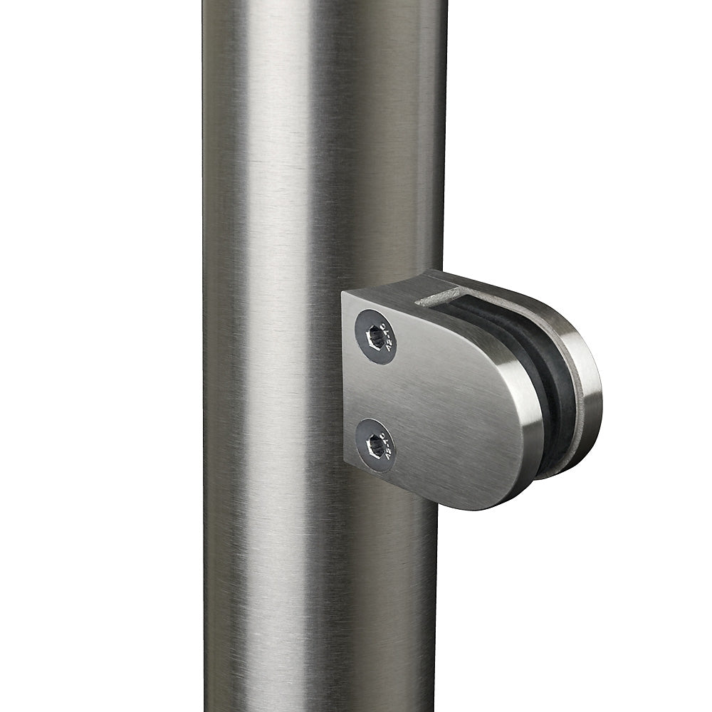 316 Stainless Steel D Type Glass Clamp 50 x 40 x 26mm To Suit 42.4mm Post