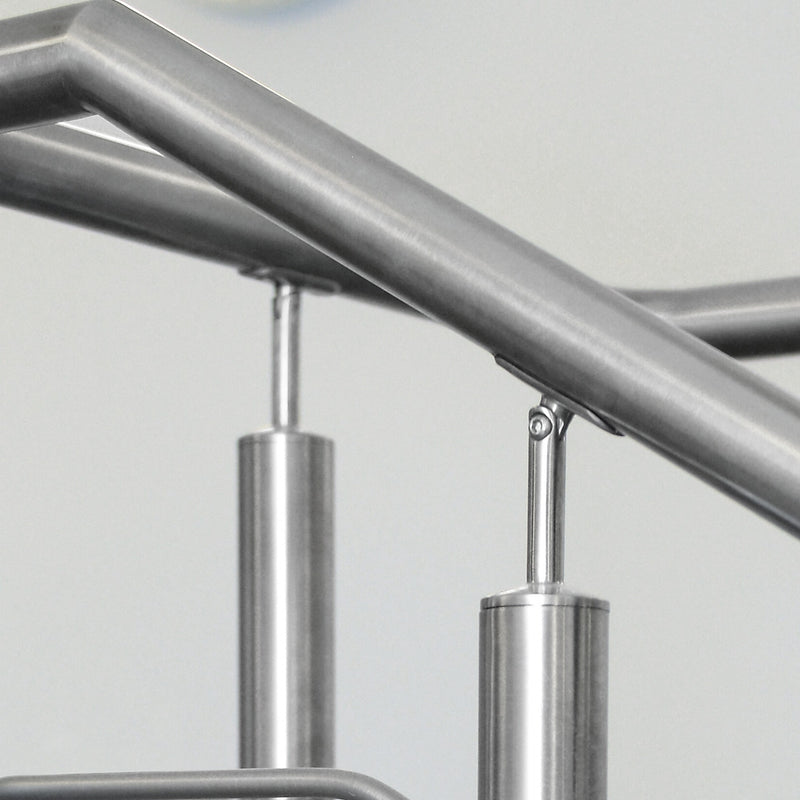 Thin Tube To Tube Adjustable Handrail Support To Suit 42.4 x 2.0mm Tube