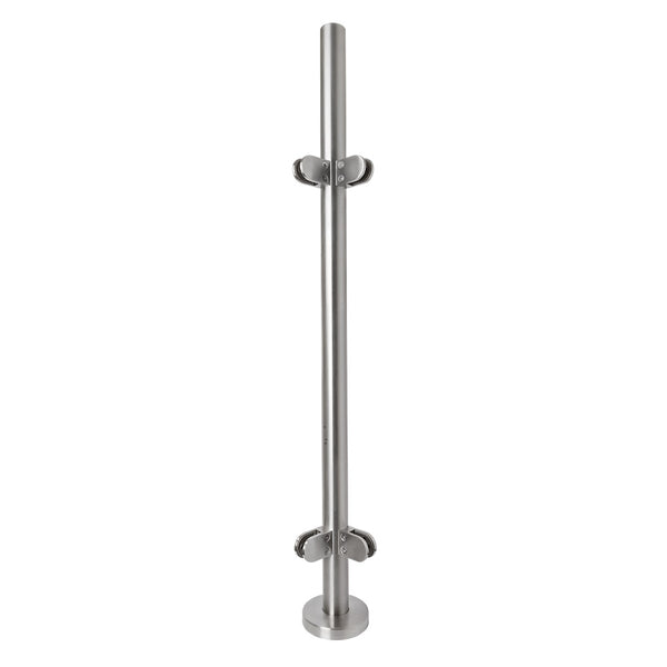 316 Stainless Steel Glass Balustrade Corner Post 42.4mm x 2.0mm With Post Cap