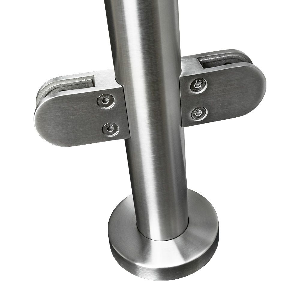 316 Stainless Steel Glass Balustrade Corner Post 48.3mm x 2.0mm With Post Cap