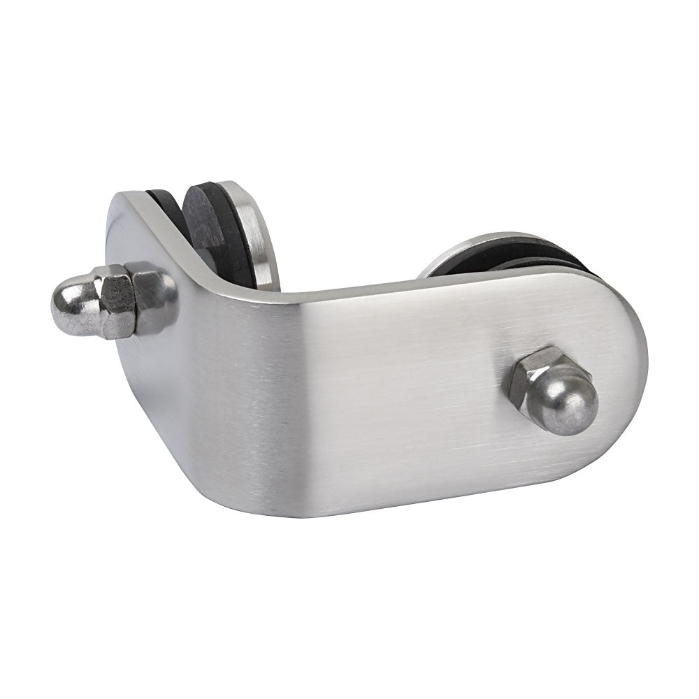 316 Stainless Steel Internal Corner Weld On Glass Clamp 80 x 40 x 6mm
