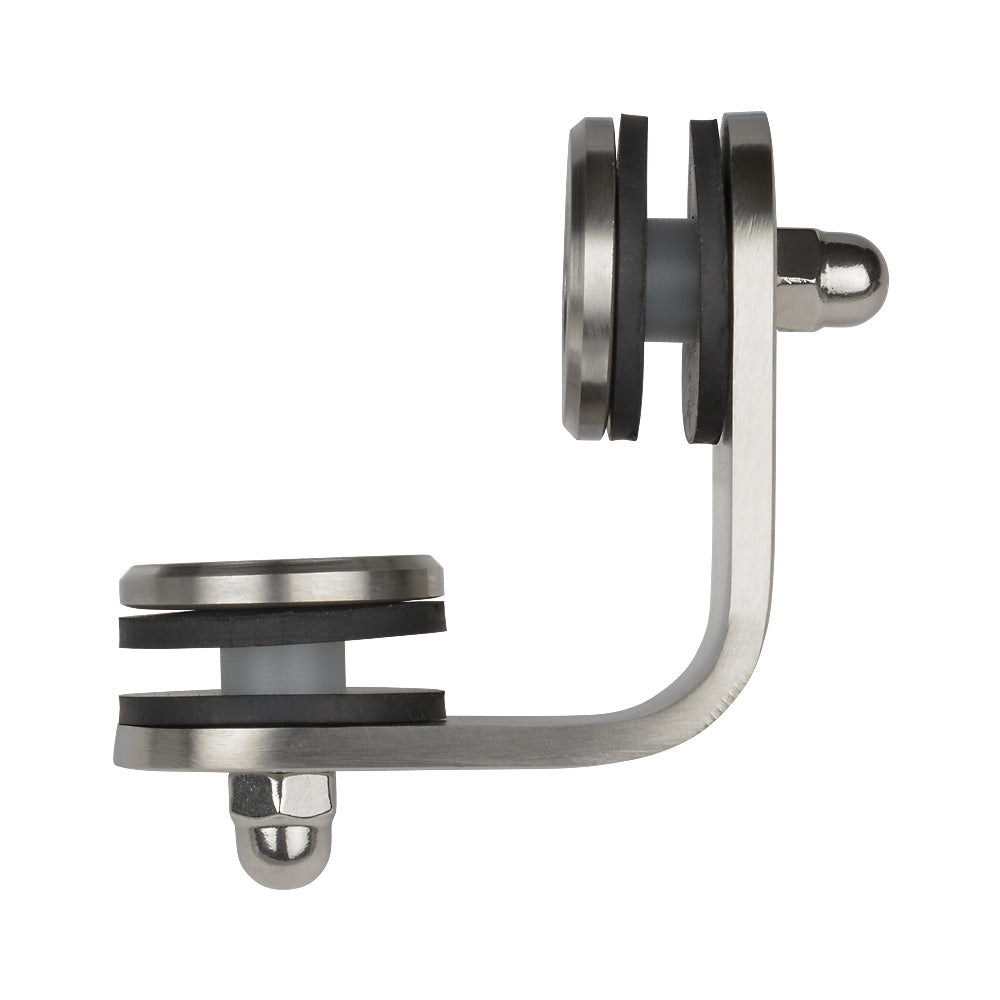 316 Stainless Steel Internal Corner Weld On Glass Clamp 80 x 40 x 6mm