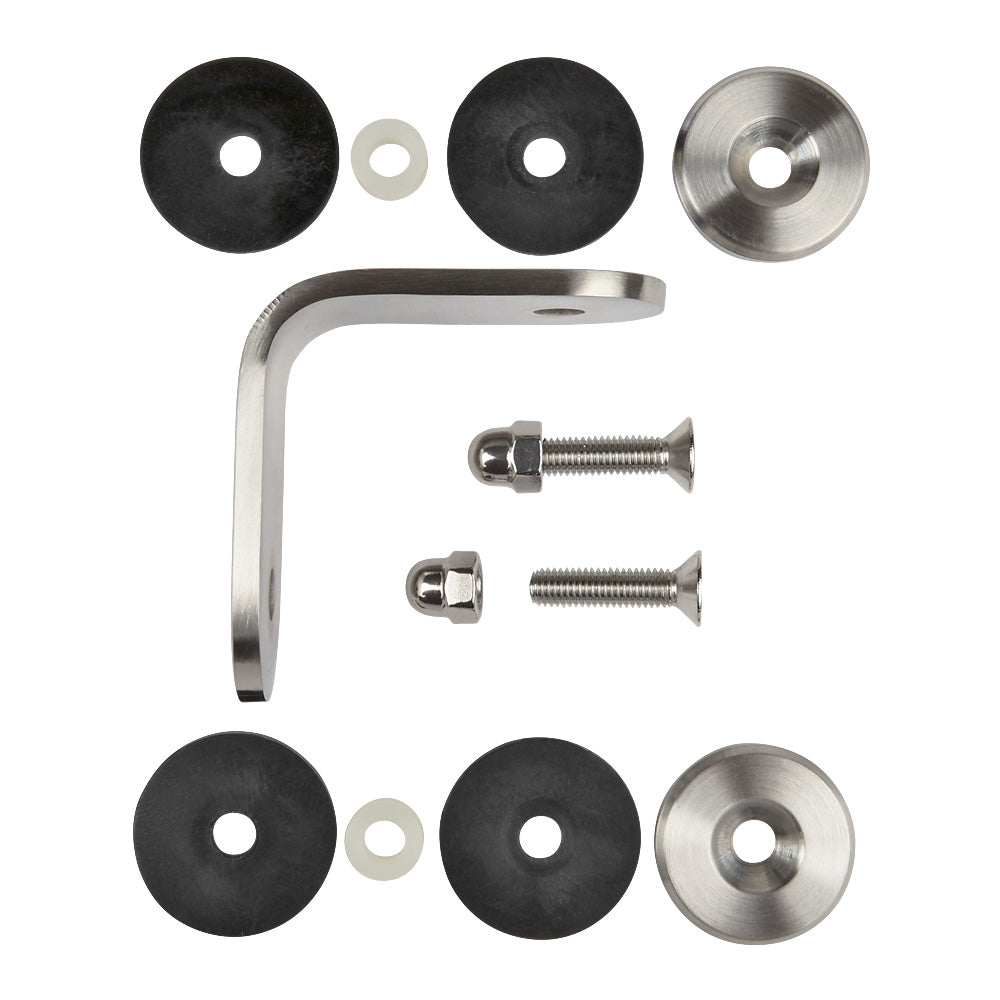 316 Stainless Steel Internal Corner Weld On Glass Clamp 80 x 40 x 6mm