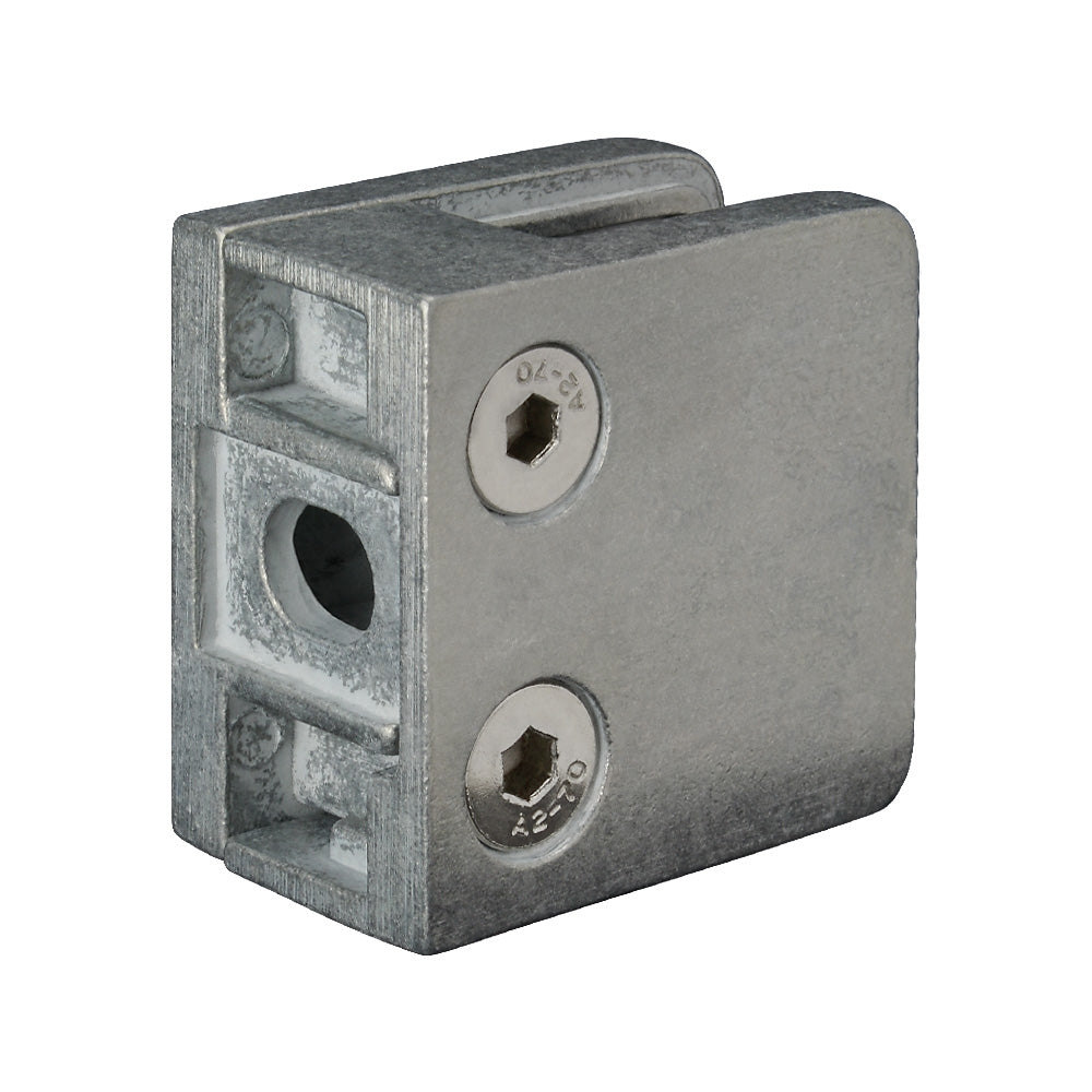 Zinc Raw Finish Square Type Glass Clamp 45 x 45 x 27mm To Suit Flat Post