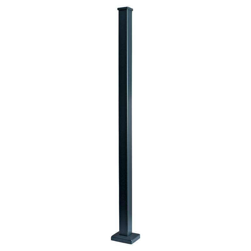Easy Slide Base Fix Aluminium Balustrade Corner Post For 11.5mm Glass