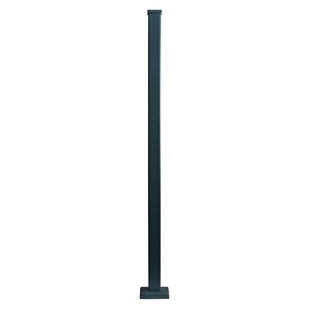 Easy Slide Base Fix Aluminium Balustrade Corner Post For 11.5mm Glass